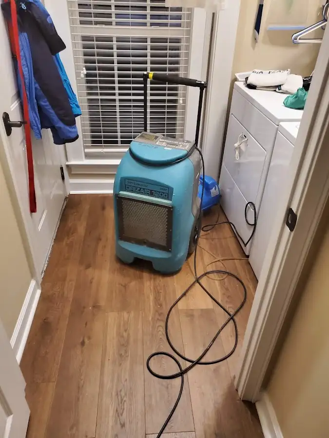 Commercial dehumidifier deployed for Flood Damage Cleanup in Orosi