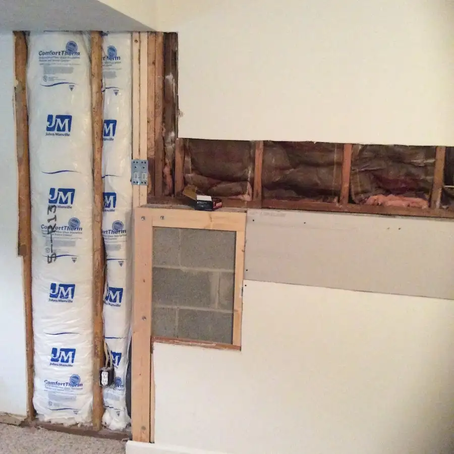 Wall insulation replacement during Structural Drying in Orosi